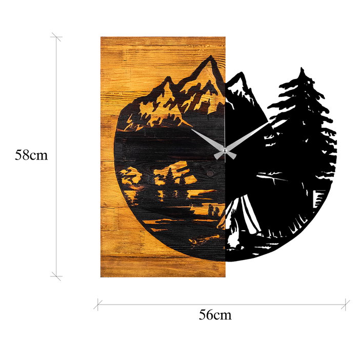 Wallity Wooden Clock 19 en Nogal y Negro